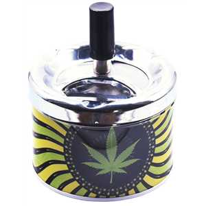BELFLAM SPINNING ASHTRAY CANNABIS LEAF