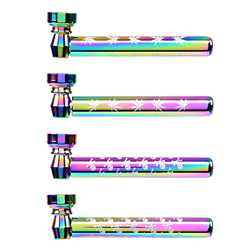 GLAS PIPE WITH SCREEN RAINBOW 9,5CM (X24)