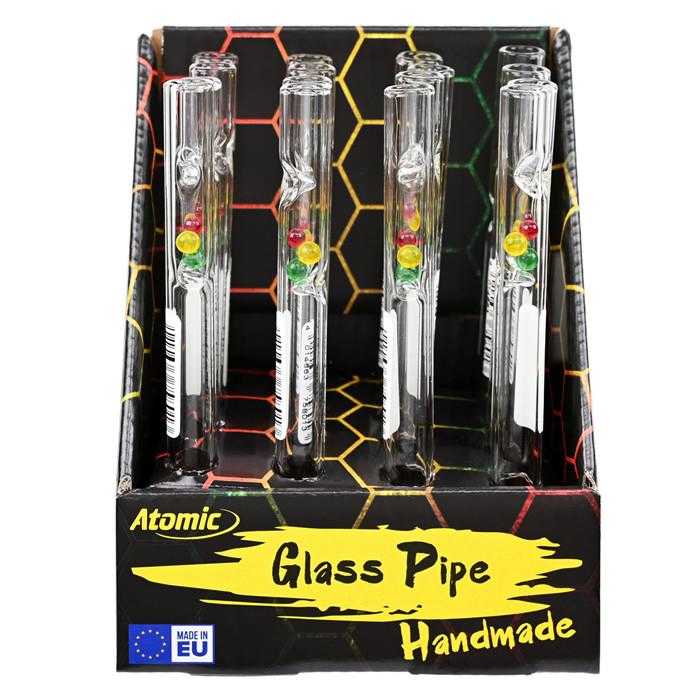 GLASS PIPE RASTA 12,5 CM / Ø11MM (X16)