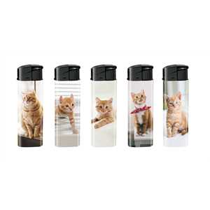 LIGHTERS PIEZO RED HAIR CATS (X50)