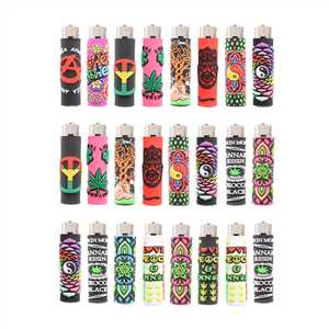LIGHTERS POP COVERS HIPPIES DESIGNS (X24)