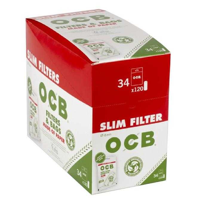 OCB SLIM PAPER FILTER TIPS Ø6MM (34 X 120)