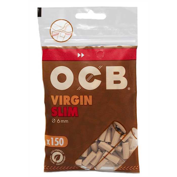 OCB SLIM VIRGIN FILTER TIPS Ø6MM (10 X 150)