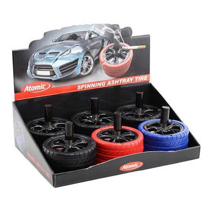 SPINNING ASHTRAY TIRE 3 COLORS (X6)